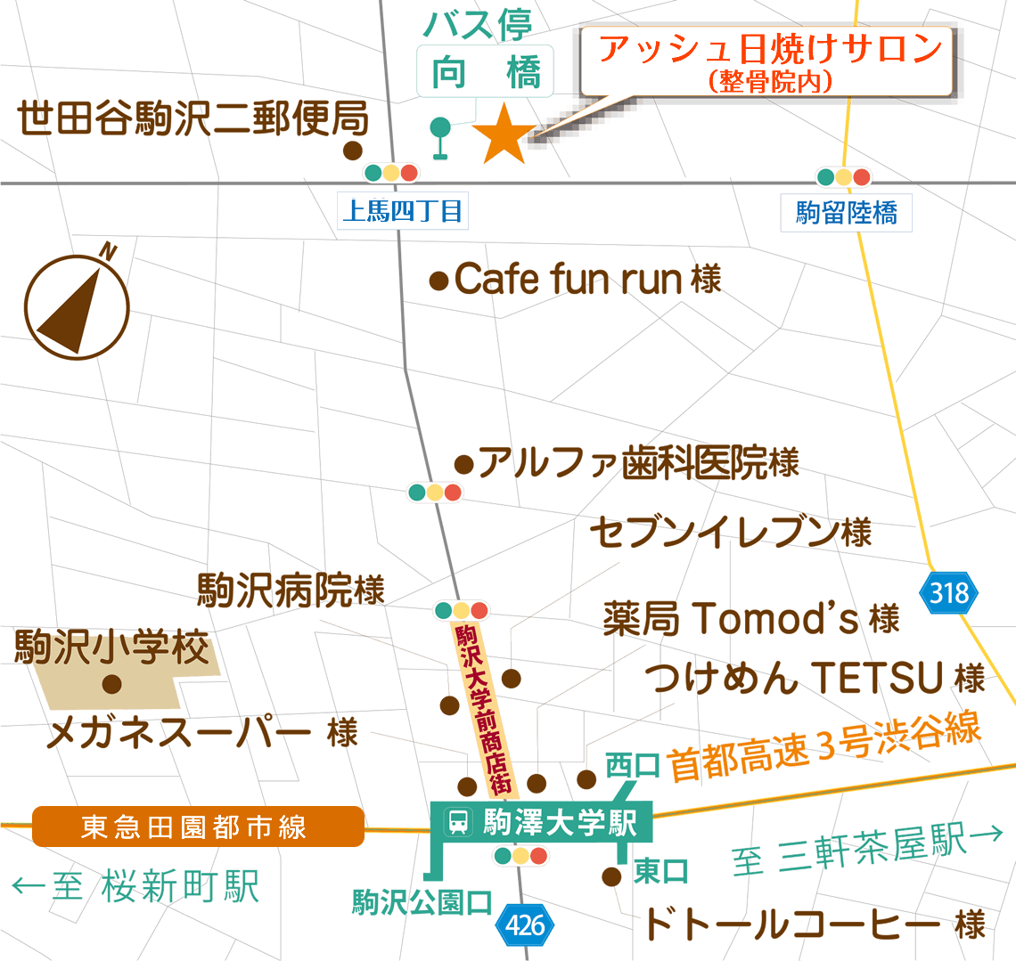アッシュ日焼けサロン地図